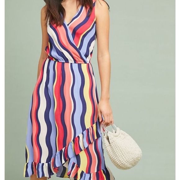 Anthropologie Dresses & Skirts - Plenty by Tracy Reese striped colorful midi dress